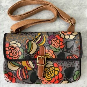 Fossil Floral Patterned Crossbody Bag Excellent Condition